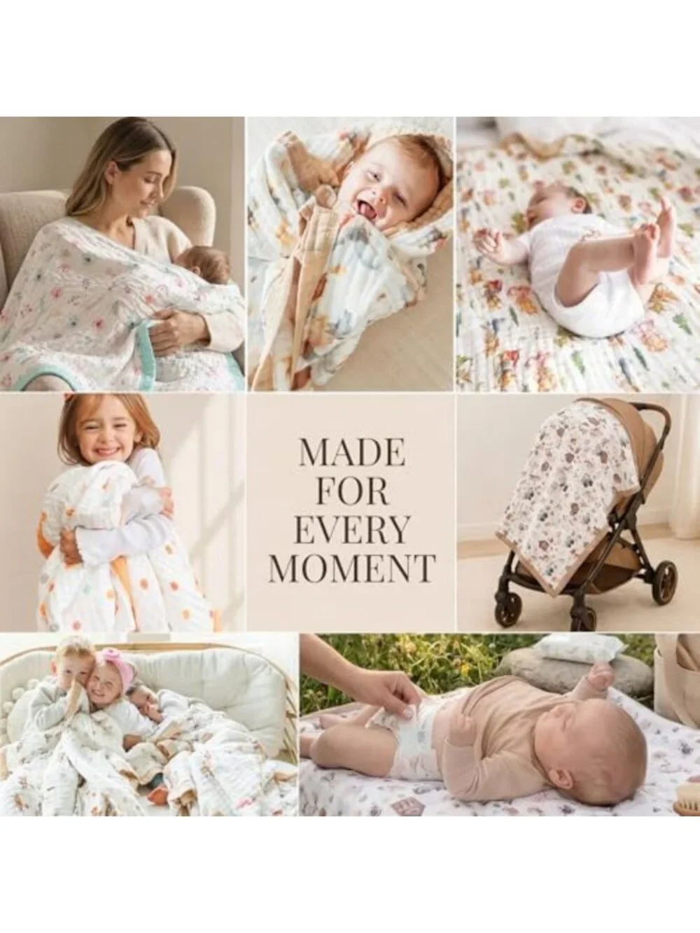 Luxurious Organic Cotton Muslin Baby Blanket - Soft Toddler Quilt for Swaddling
